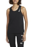 Nike Aeroswift Perforated Stretch-jersey Tank In Black/ White