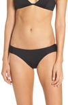 Becca Fine Line Ribbed Bikini Bottoms In Black