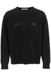 Alyx Treated Logo Crewneck Sweater Black Cotton Oversized Sweater With Logo - Treated Logo Crewneck Sweat In Black