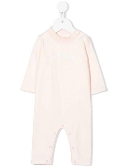 Palm Angels Babies' Logo-print Romper In Pink