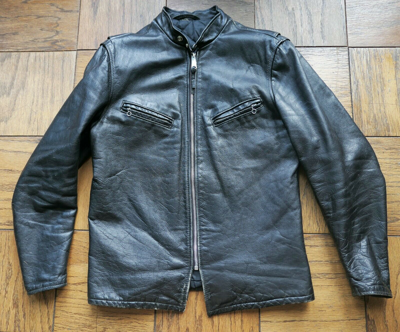 Pre-owned Schott Vintage Leather Jacket Cafe Racer 654 Black Size