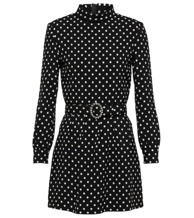 Saint Laurent Minikleid Mit Polka Dots In Black