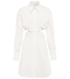 Victoria Beckham Cutout Gathered Organic Cotton-blend Poplin Shirt Dress In White