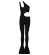 Stella Mccartney Compact Knit Cutout Jumpsuit In Black