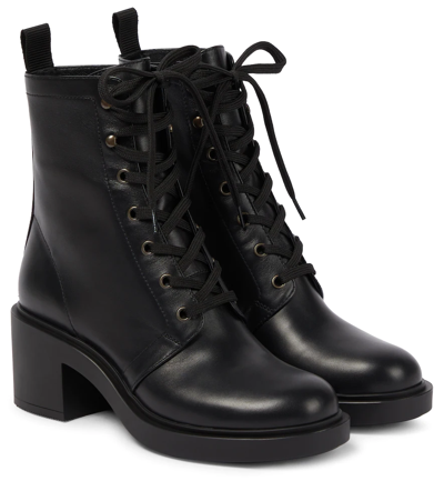 Gianvito Rossi Foster 45 Leather Ankle Boots In Black