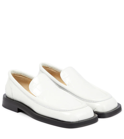 Proenza Schouler Crocodile-embossed Leather Loafers In White