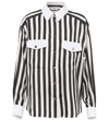 SAINT LAURENT STRIPED SILK SHIRT