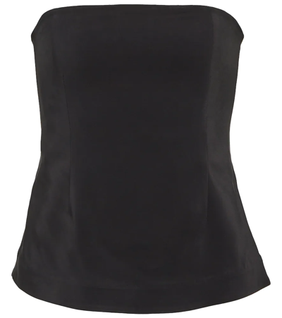 Co Strapless Stretch-crepe Bustier Top In Black