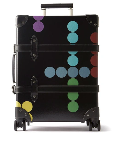 Globe-trotter Dr. No Printed Carry-on Leather-trimmed Trolley Suitcase In Black