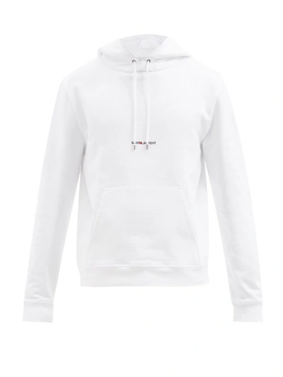 Saint Laurent Cotton Sweatshirt With Logo - Atterley In White