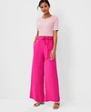 Ann Taylor The Petite Tie Waist Pant In Pink Flare