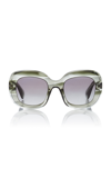 Shop Oliver Peoples Women's Jesson Round-frame Acetate Sunglasses In Brown,grey