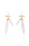 ANNETTE FERDINANDSEN 14K GOLD MOTHER OF PEARL BAMBOO EARRINGS