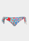 LA DOUBLEJ FLORAL SIDE-TIE BIKINI BOTTOMS