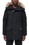 Canada Goose Langford Slim Fit Down Parka With Genuine Coyote Fur Trim In Navy