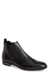 Prada Saffiano Leather Chelsea Boots In Black