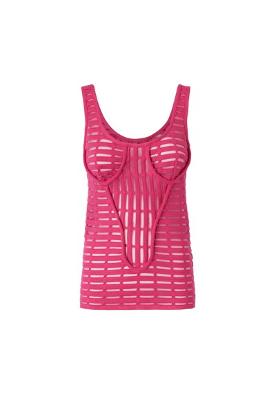 Genny Knitwear 72as 80a4 Yarn Horizontal Trasparent In Pink