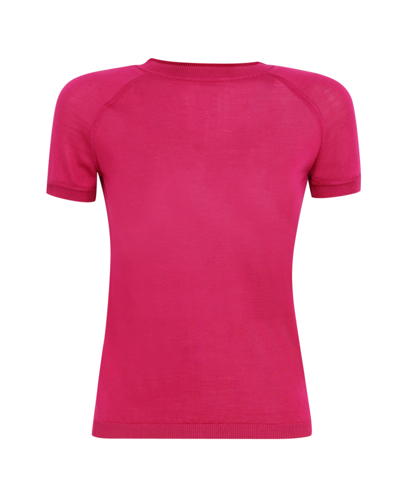 Genny Fuchsia Round Neck T-shirt In Pink