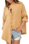 Free People Summer Daydream Button Down In Golden Nugget