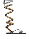 Valentino No Limit Rockstud Ankle-wrap Gladiator Sandals In Black