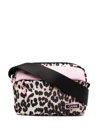 GANNI LEOPARD-PRINT SATCHEL BAG