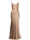 L Agence Serita Silk Charmeuse Maxi Slipdress In Nude