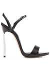 Casadei Open Toe 110mm Heeled Sandals In Schwarz
