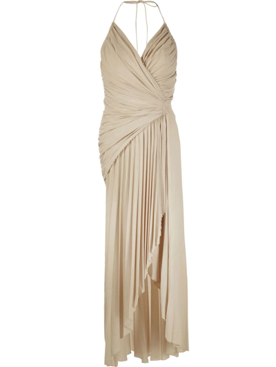 Alexandre Vauthier Draped Asymmetric Dress In Nude