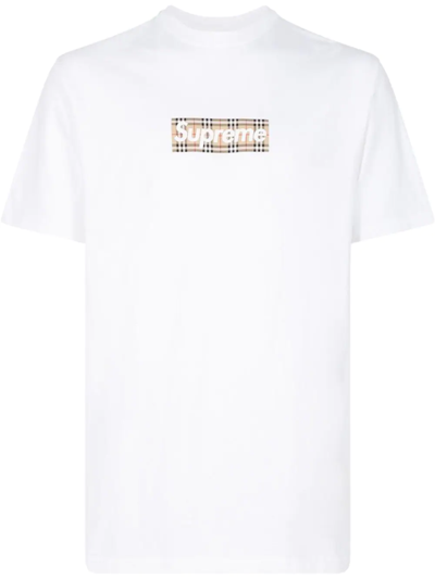 Supreme X Burberry Box Logo T-shirt In White