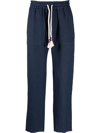 Mc2 Saint Barth Blue Calais Linen Pants In Black