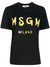 Msgm Logo-print Cotton T-shirt In Schwarz