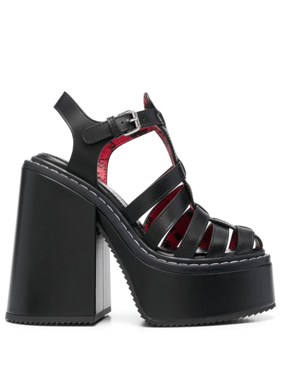 Dsquared2 155mm Platform Sandals In Schwarz