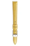 MICHELE 12MM METALLIC LEATHER WATCH STRAP,MS12AA430543