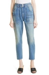 Veronica Beard Arya Stretch Waist High Rise Straight Jeans In Nova In Waterfall