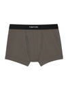 Tom Ford Stretch-cotton Logo Boxer Briefs In Slate