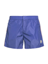 Moncler Nylon Logo Swim Short In Blue