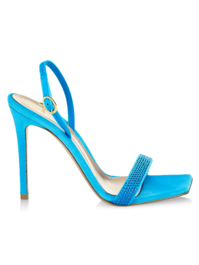 Gianvito Rossi Britney Chenille Stiletto Sandals In Turquoise