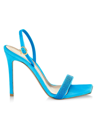 Gianvito Rossi Britney Chenille Stiletto Sandals In Blue