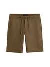 Bugatchi Drawstring Linen Shorts In Olive