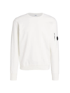 C.p. Company Sea Island Gauze White Cotton Sweater In Egret