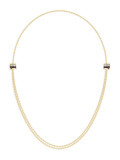 Boucheron Mixed Gold And Diamond Adjustable Quatre Classique Necklace In Yellow Gold