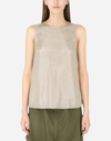 Dolce & Gabbana Tank Top With Fusible Rhinestones In Crystal