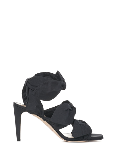 Red Valentino Redvalentino Knot Open Toe Thin Heel Sandals In Black