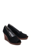 Toms Women's Wedge Heel Sandals In Black