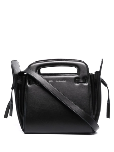 Ami Alexandre Mattiussi Small Accordeon Smooth Leather Bag In Black