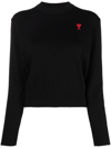 Ami Alexandre Mattiussi Ami De Coeur Logo-embroidered Jumper In Black