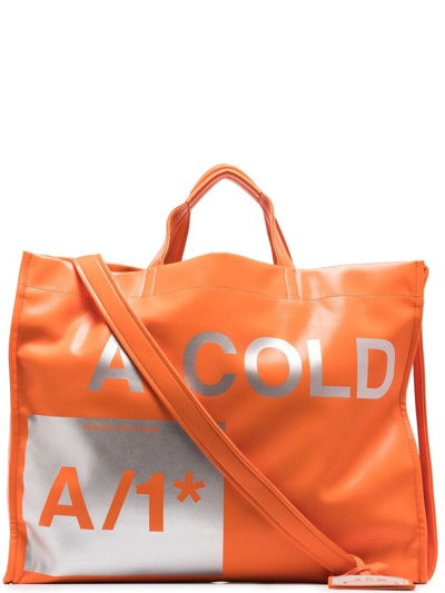 A-cold-wall* Logo-print Tote Bag In Orange