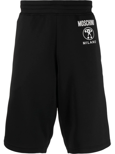 Moschino Logo-print Slip-on Track Shorts In Multicolor