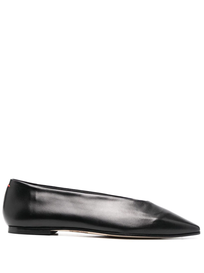 Aeyde Betty Pointed Ballerina Shoes In Black