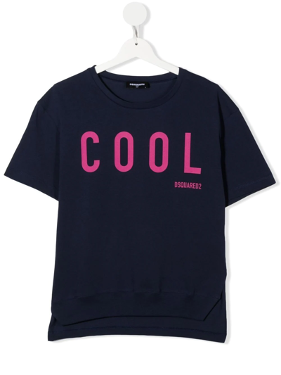 Dsquared2 Kids' Cool-print T-shirt In Blue